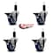 Service Caster 3.5'' Blue Poly Swivel 1-1/4'' Expanding Stem Caster Set with Brake, 4PK SCC-EX20S3514-PPUB-BLUE-PLB-114-4 - alternate 4